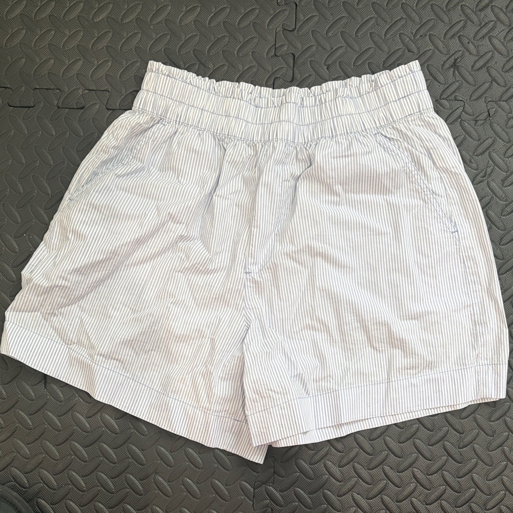 Aerie Light Blue and White Striped Shorts 100% cotton